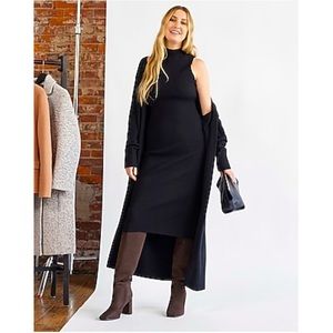 NWT Express Women’s Mock Neck Sleeveless Midi Sweater Dress